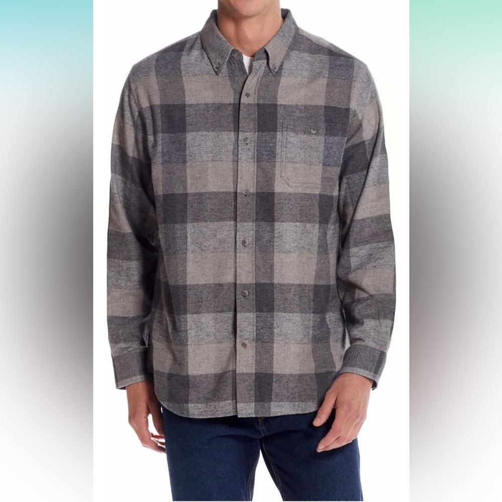 NWT Weatherproof gray casual button down | L